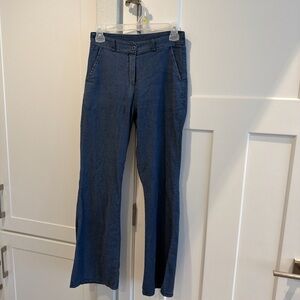Blue Flare Leg Pants